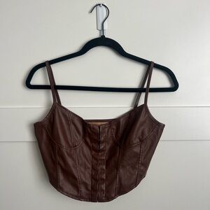 💛Buy Two, Get One💛 Brown Leather Corset Top